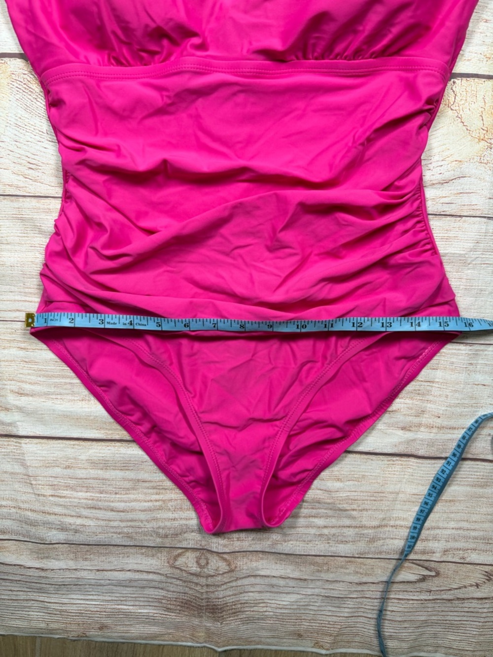 Ellen Tracy Bright Pink High-Neck One-Piece Swimsuit - Picture 3 of 5